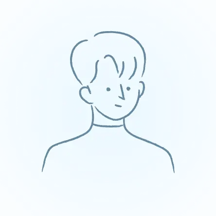 短い髪の男性が描かれた線画スタイルのイラストアイコン